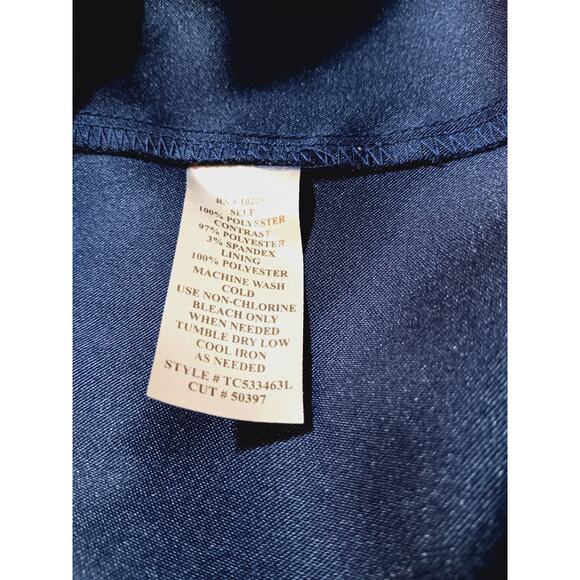 CONNECTED WOMAN Dress Plus 20W 2X Ruffle Floral Watercolor Dressy Career Blue - Picture 4 of 8